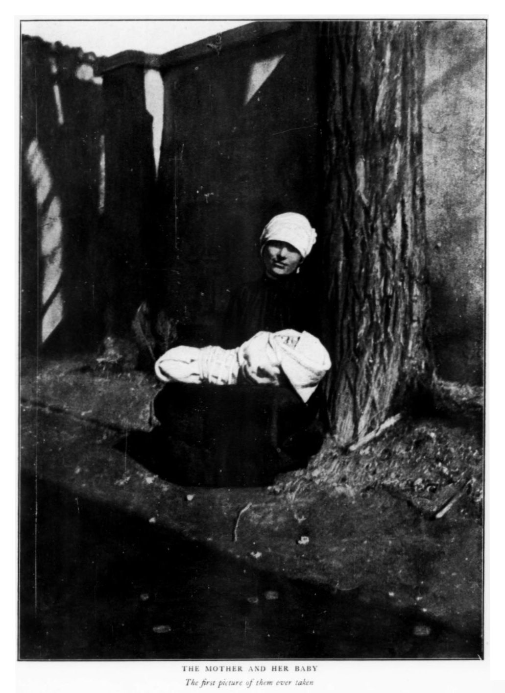 Photograph of Madame Tsilka and her newborn baby, published in Mclure's Magazine, Sept. 1902